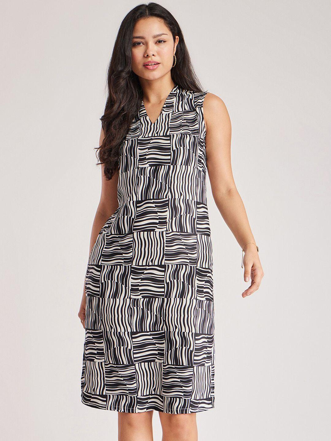 fablestreet geometric printed a line dress