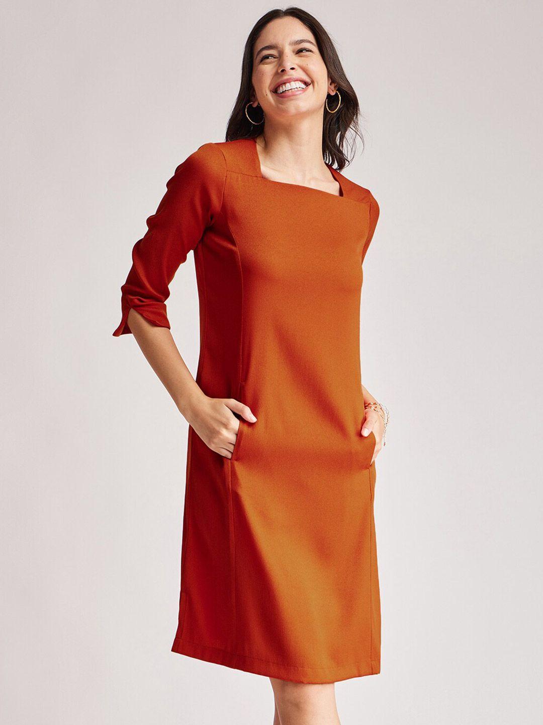 fablestreet square neck sheath dress