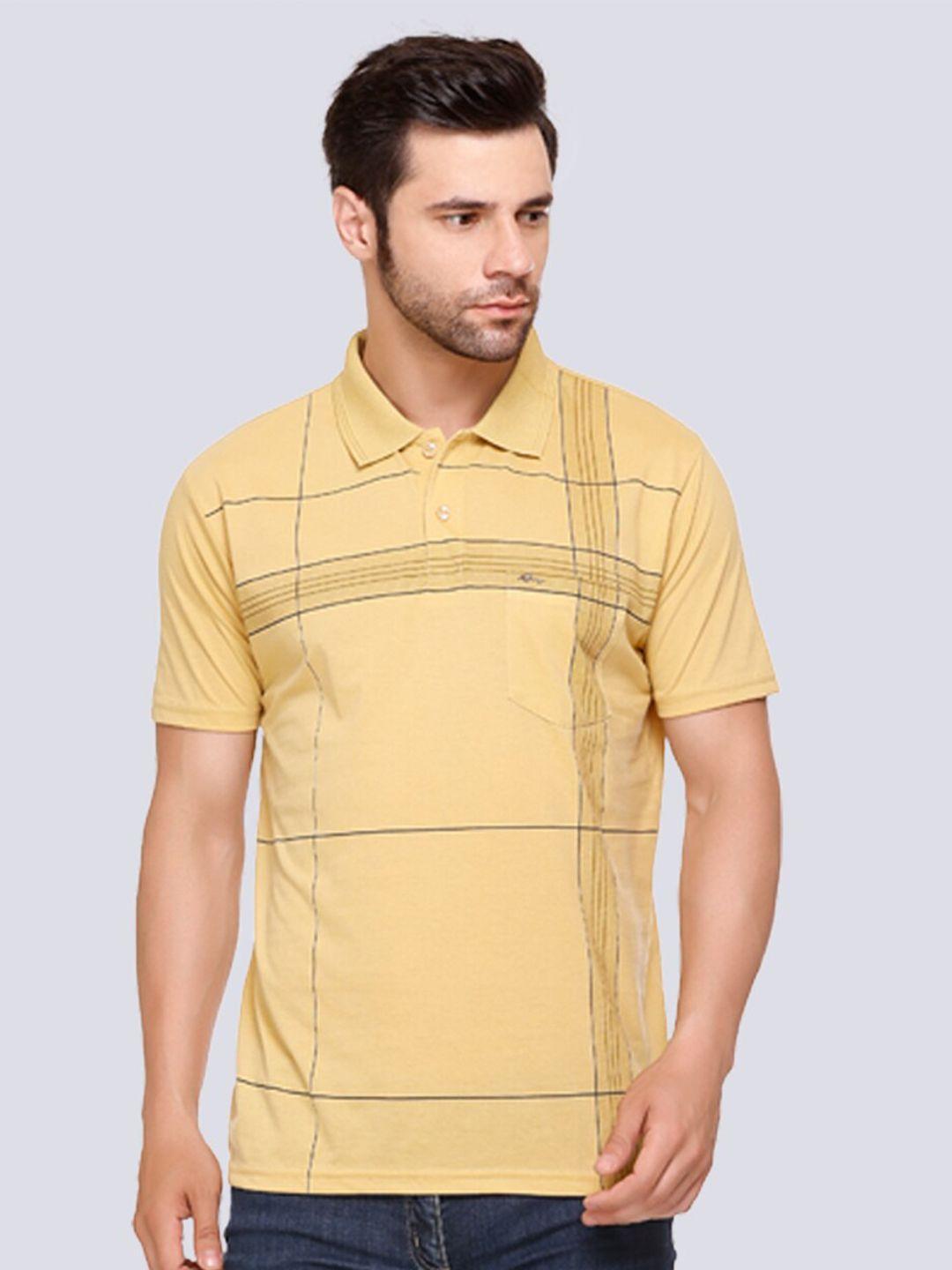 array checked polo collar cotton t-shirt