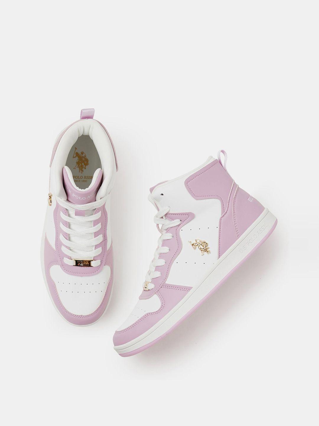 u.s. polo assn. women rowan colourblocked mid-top sneakers