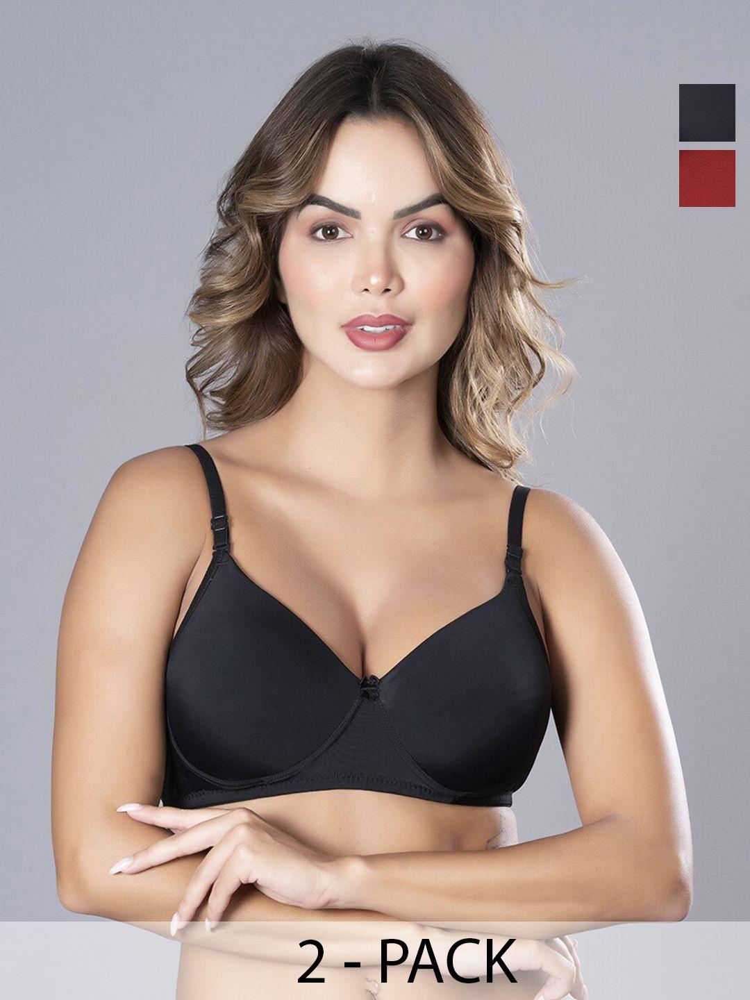 herryqeal pack of 2 full coverage heavily padded everyday bra with all day comfort