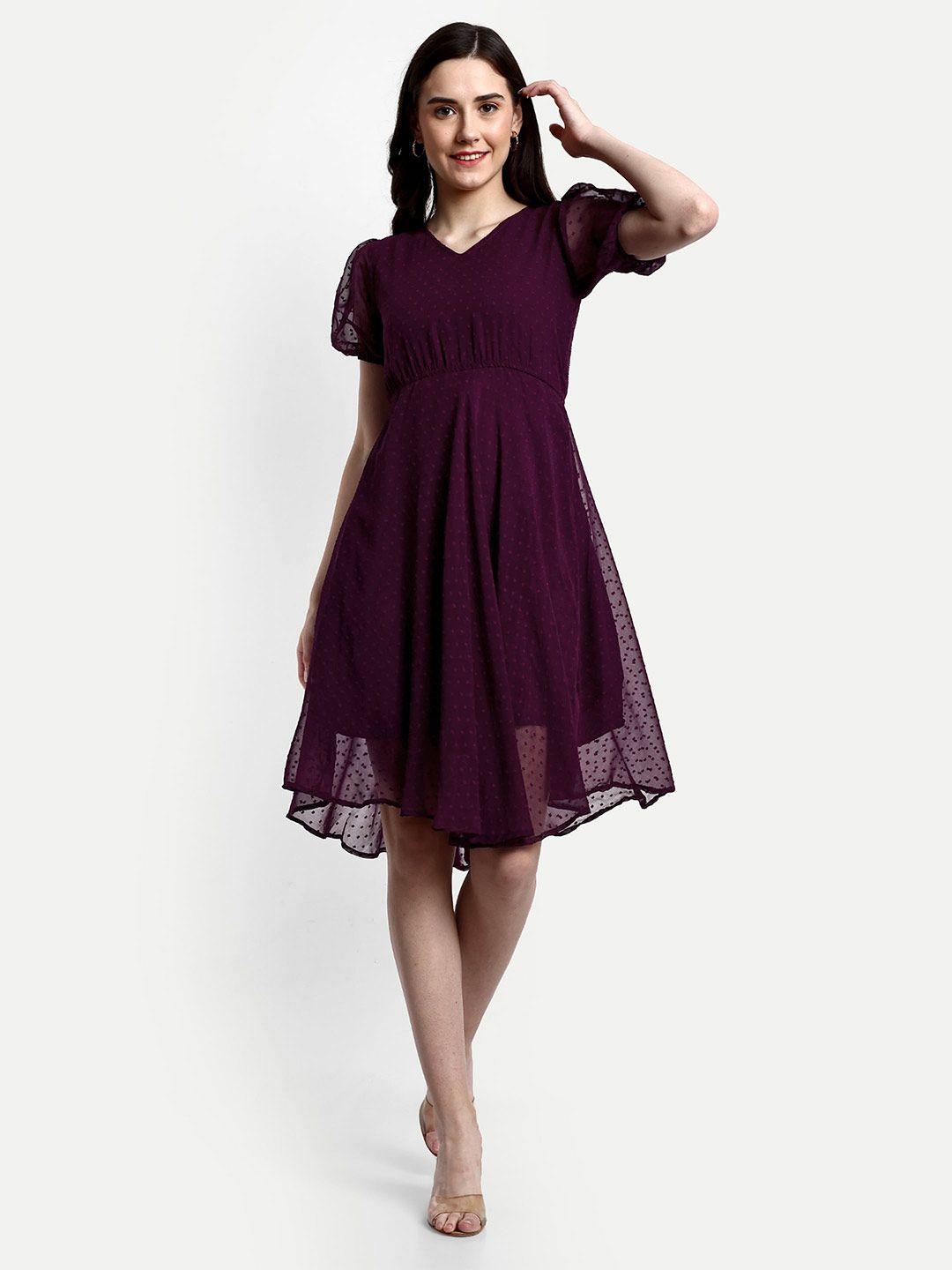 fery london georgette fit & flare dress