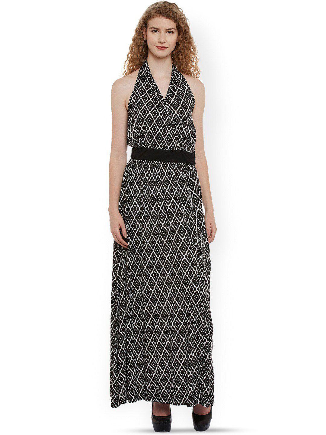 baesd geometric printed cotton maxi dress