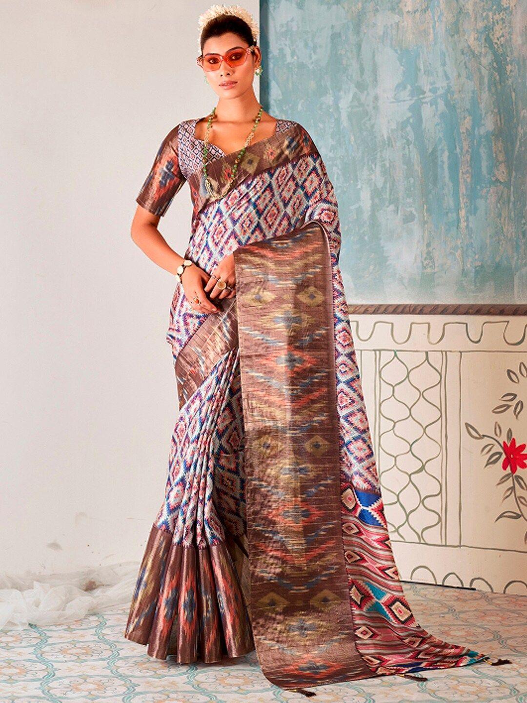 mitera ethnic motifs printed sungudi saree