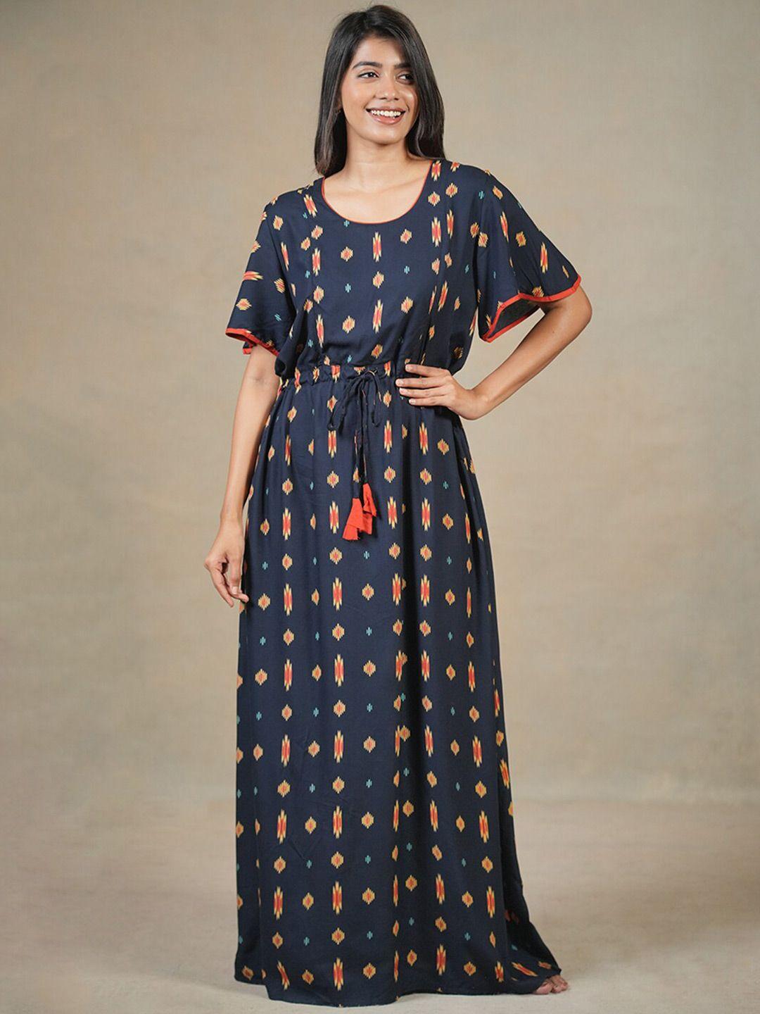 maybell geometric printed maxi nightdress