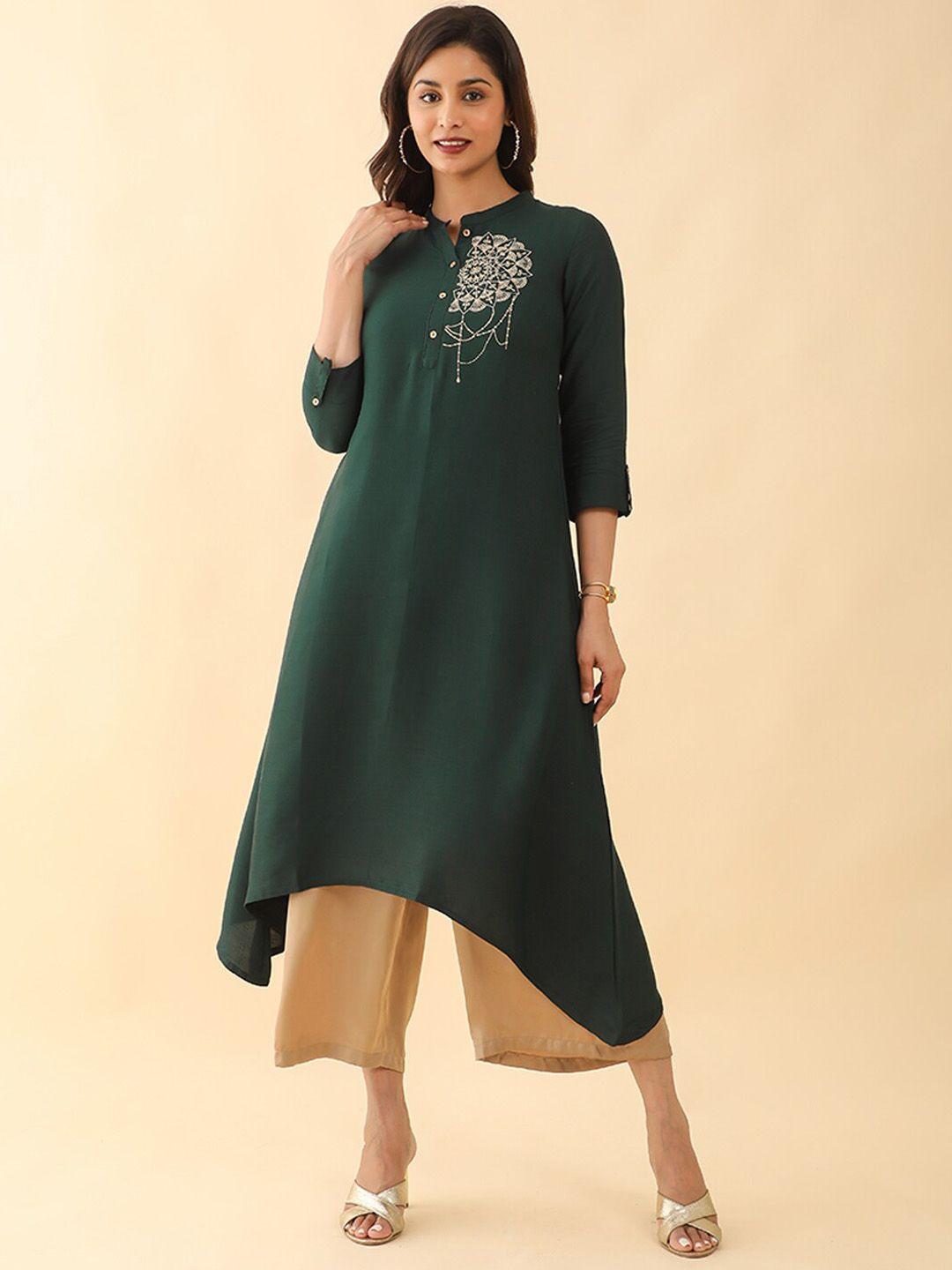 maybell ethnic motifs embroidered pure cotton kurta