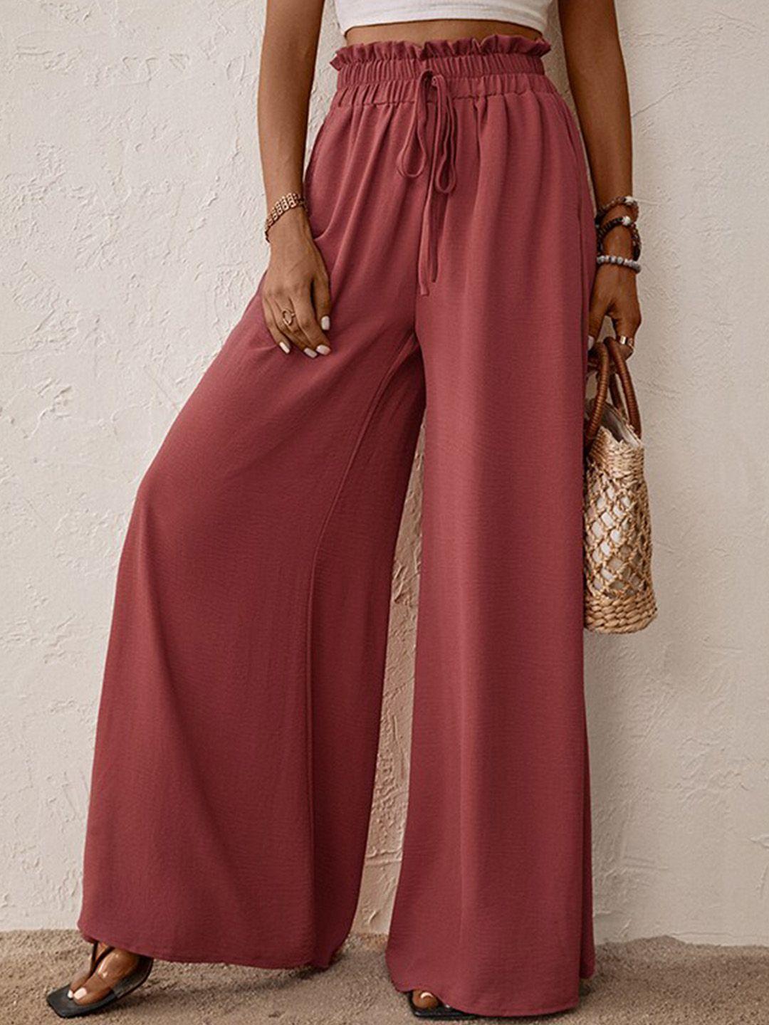 stylecast women rose flared high-rise parallel trousers