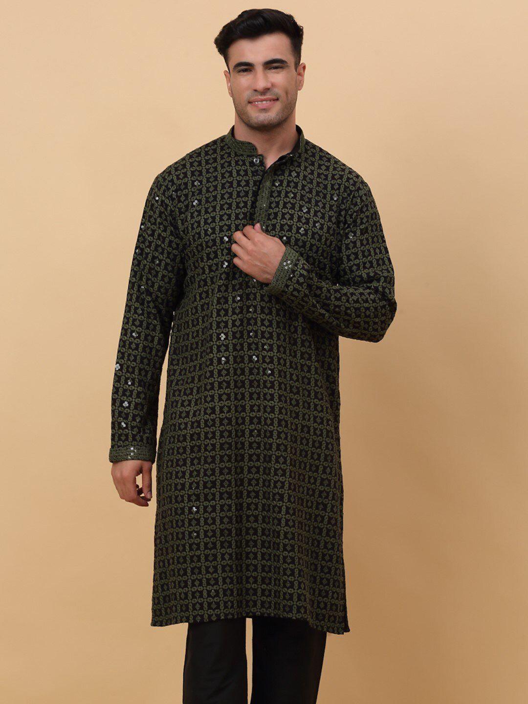 kraft india ethnic motifs embroidered chikankari kurta