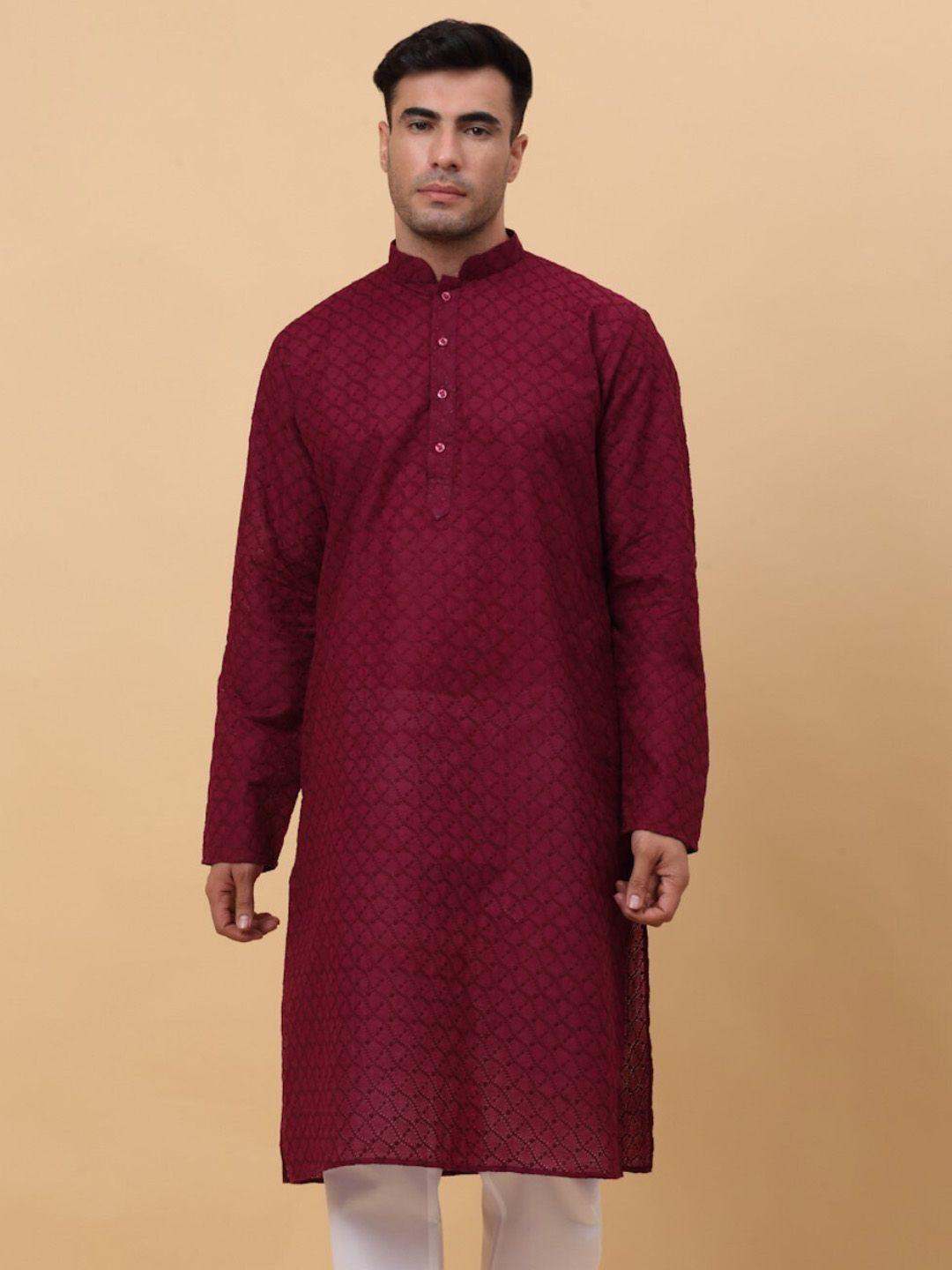 kraft india ethnic motifs embroidered chikankari kurta