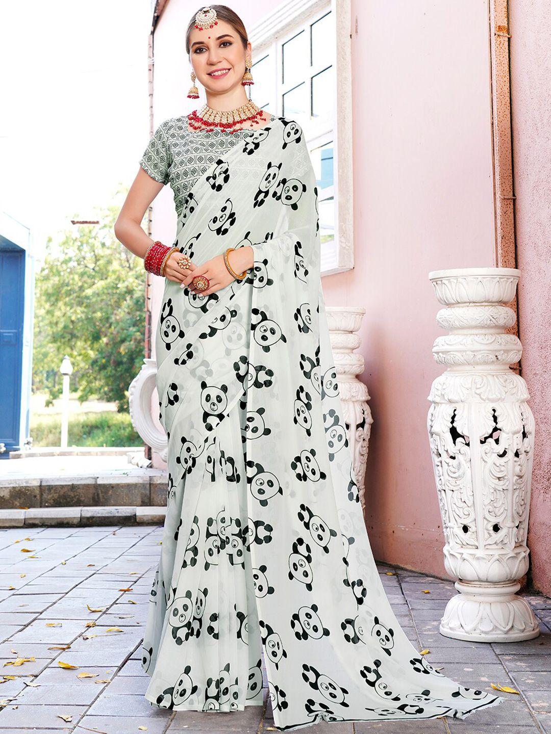 anouk graphic printed saree