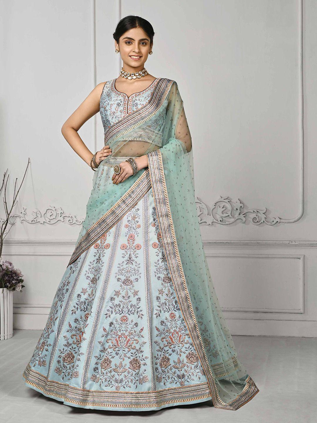 saptrangi floral embroidered ready to wear lehenga & blouse with dupatta