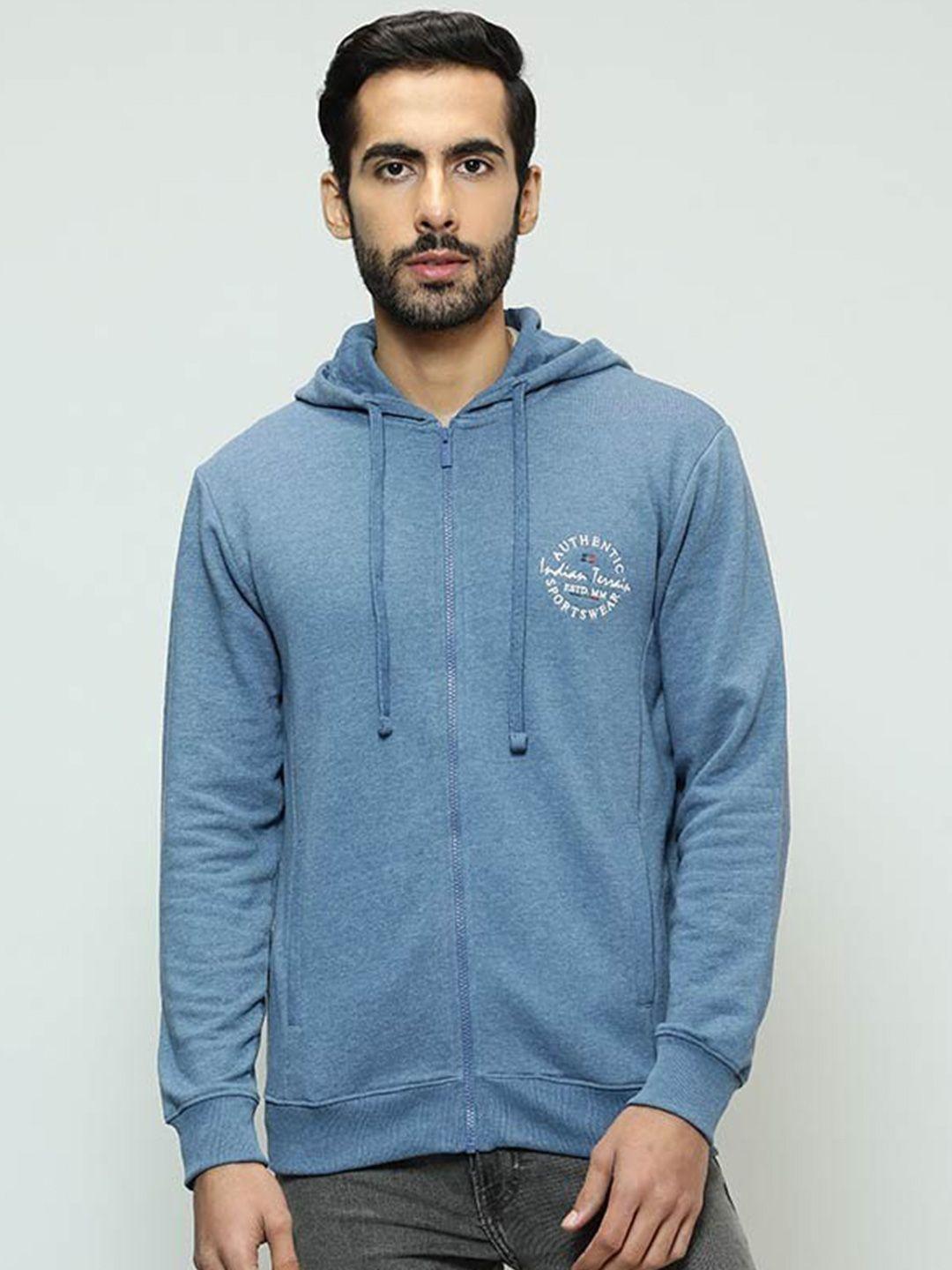 indian terrain hooded front-open sweatshirt