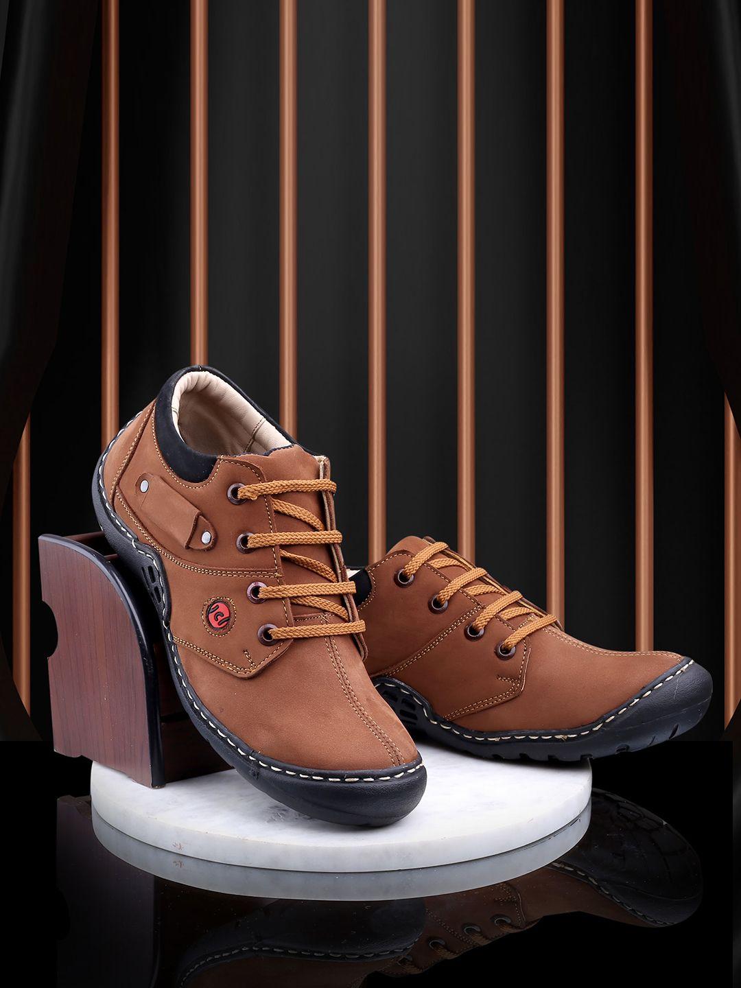 imcolus men leather lace-up sneakers