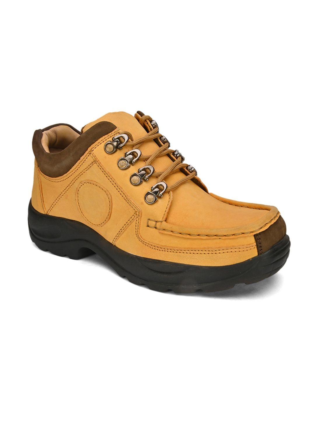 imcolus men leather lace-up trekking shoes