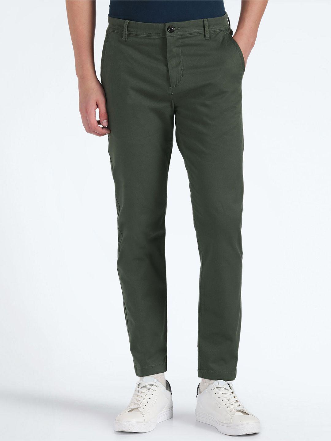 flying machine men straight fit mid-rise plain cotton chinos