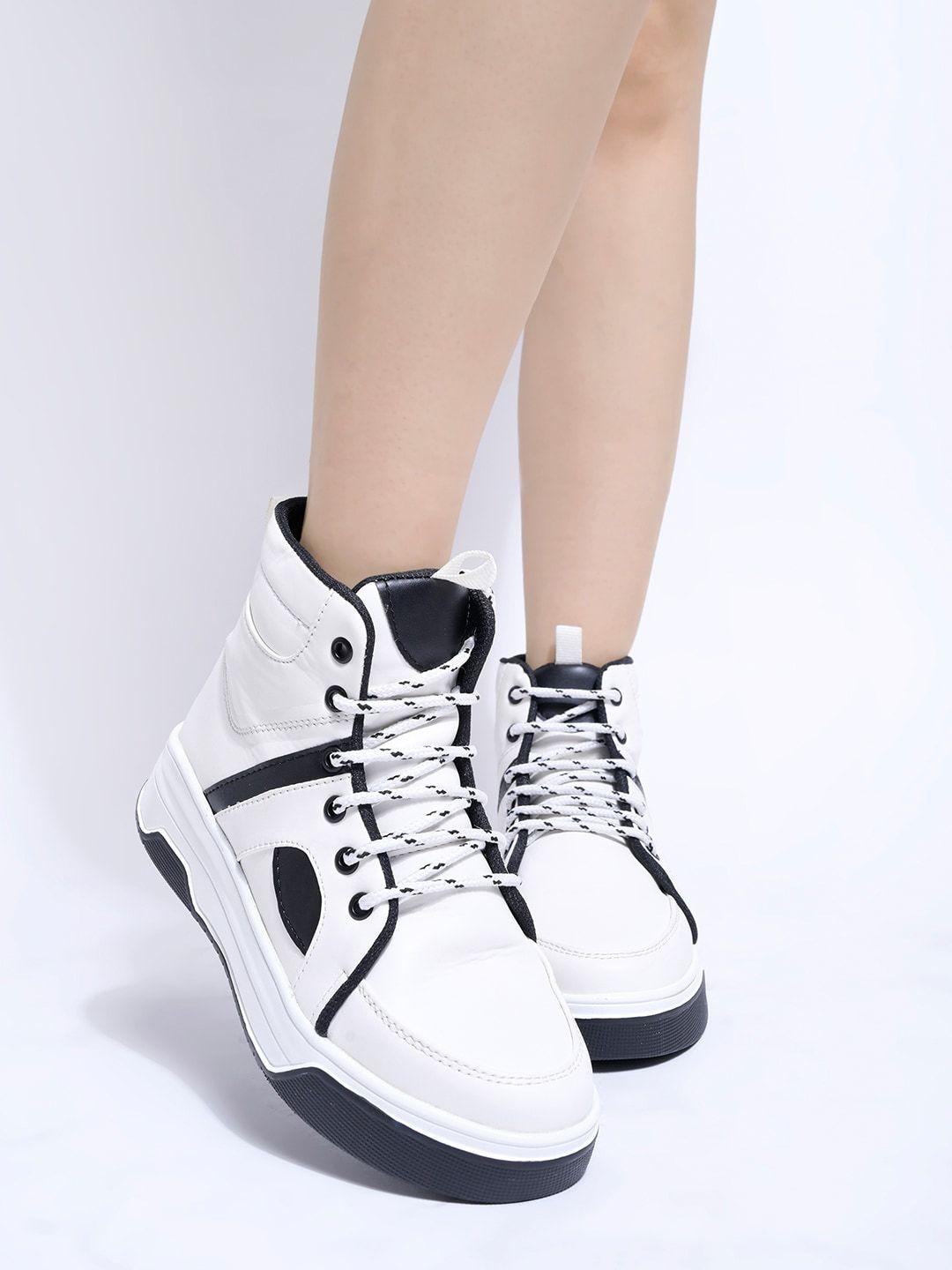 stylestry women colourblocked mid-top sneakers