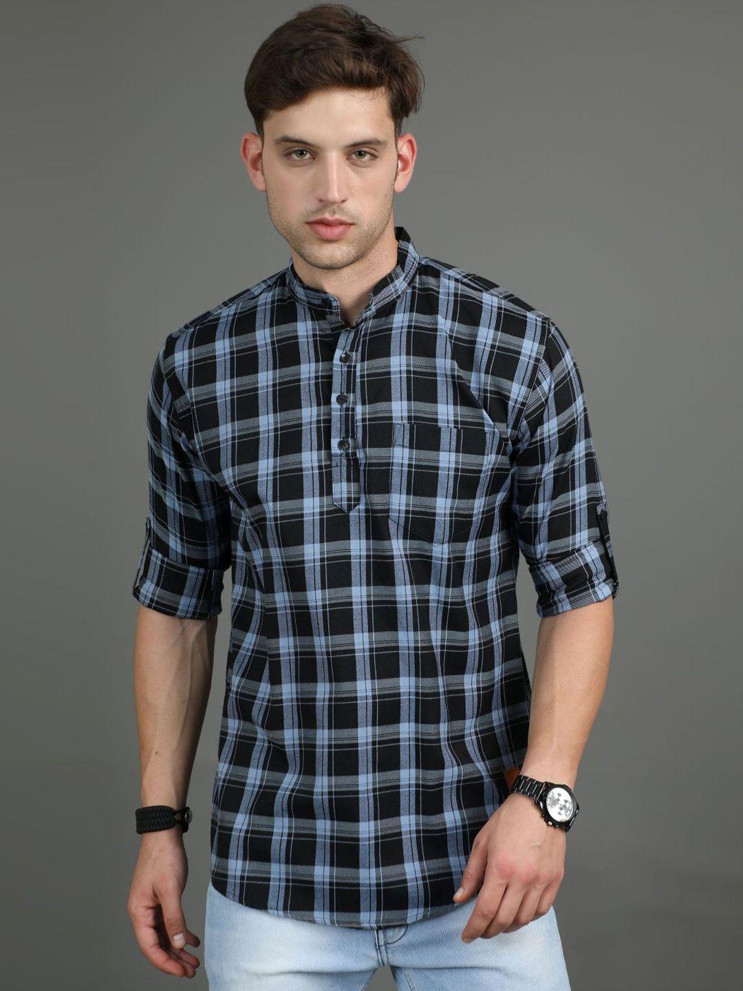 tallwalker checked pure cotton straight kurta