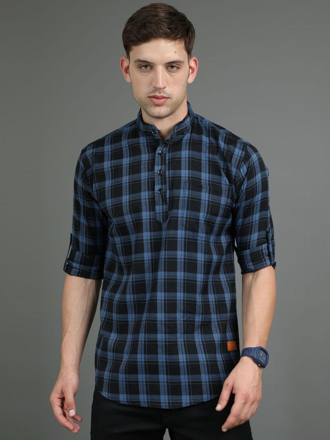 tallwalker checked pure cotton straight kurta