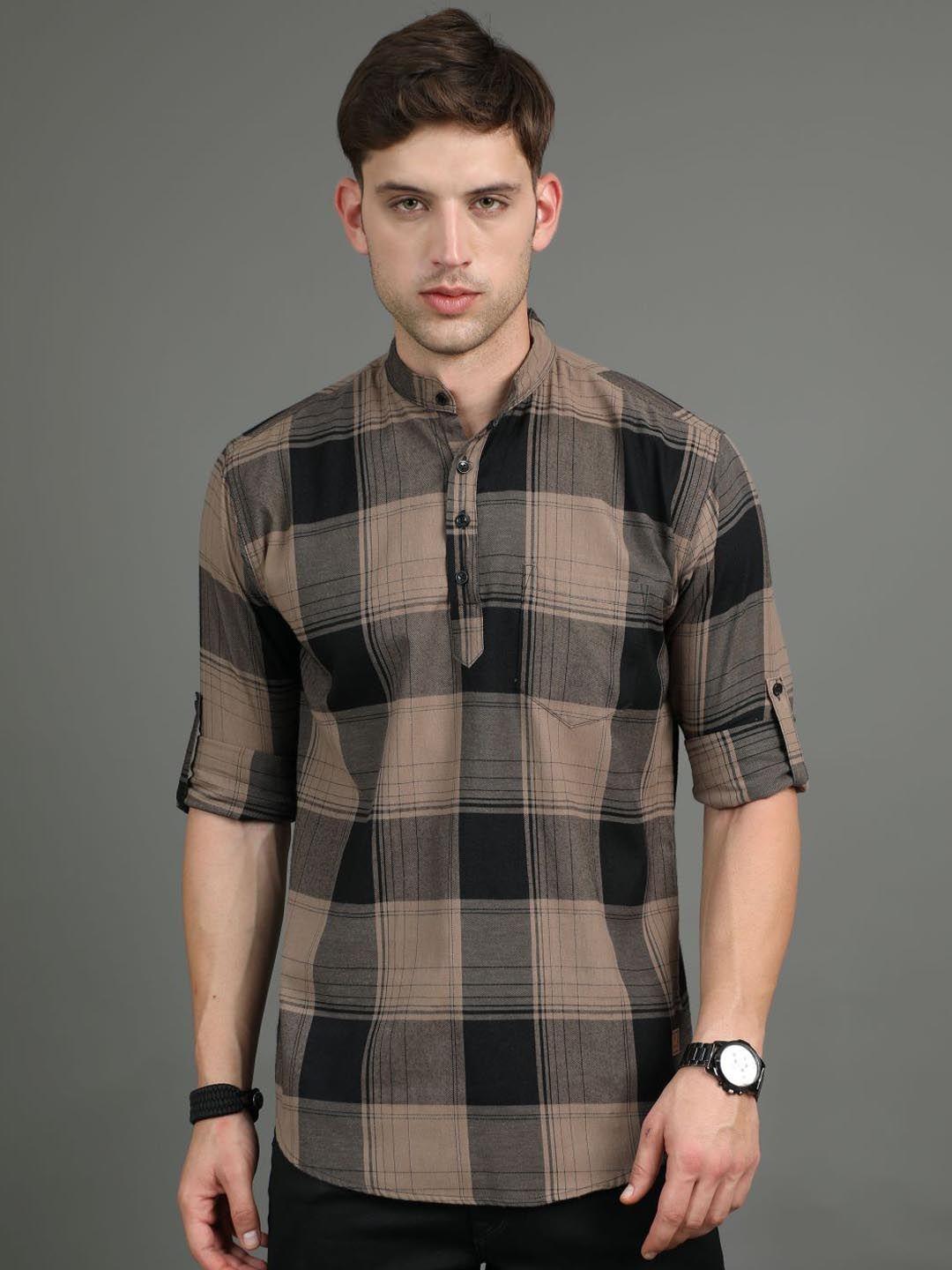 tallwalker tartan checked cotton casual shirt