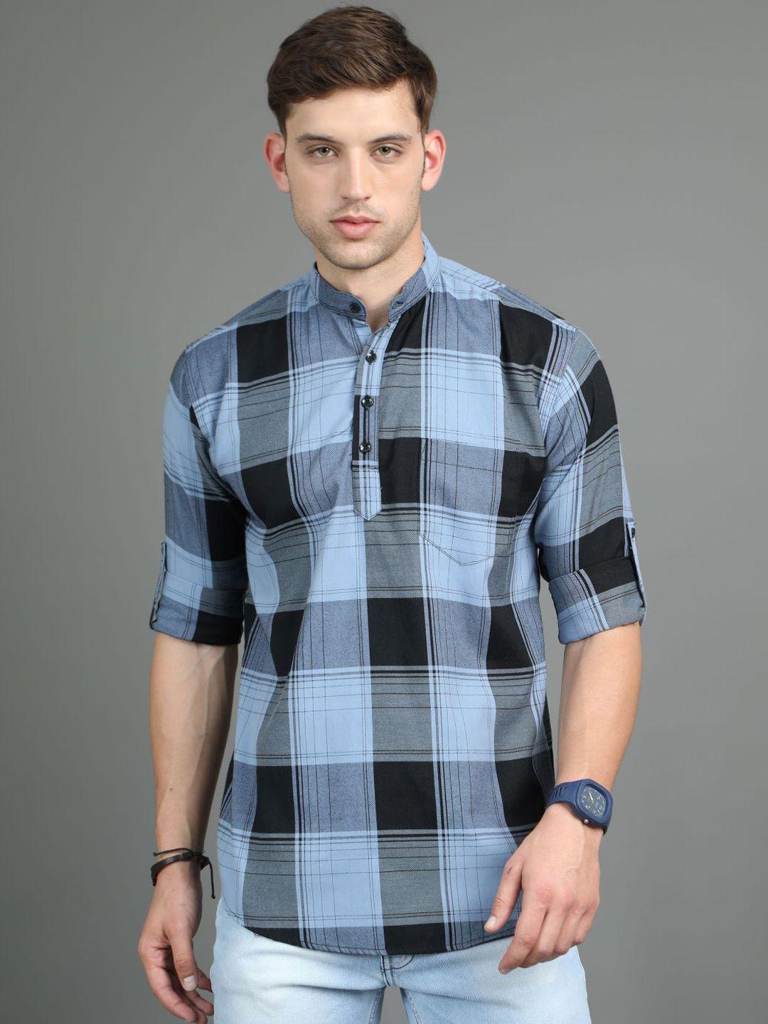 tallwalker checked pure cotton straight kurta