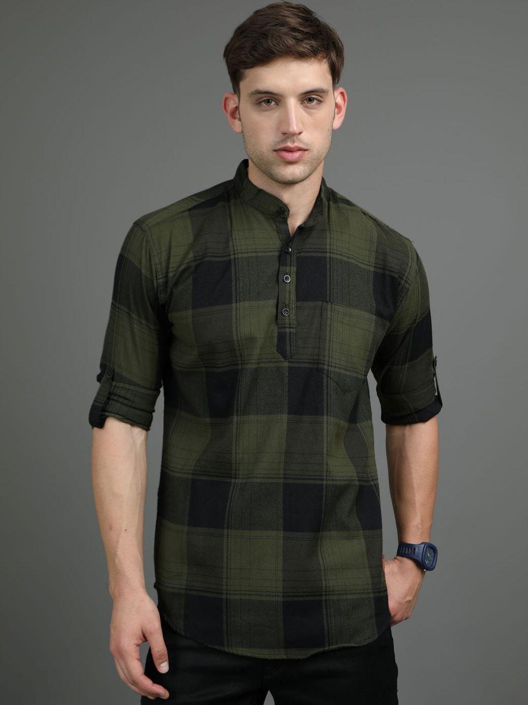 tallwalker tartan checked cotton casual shirt