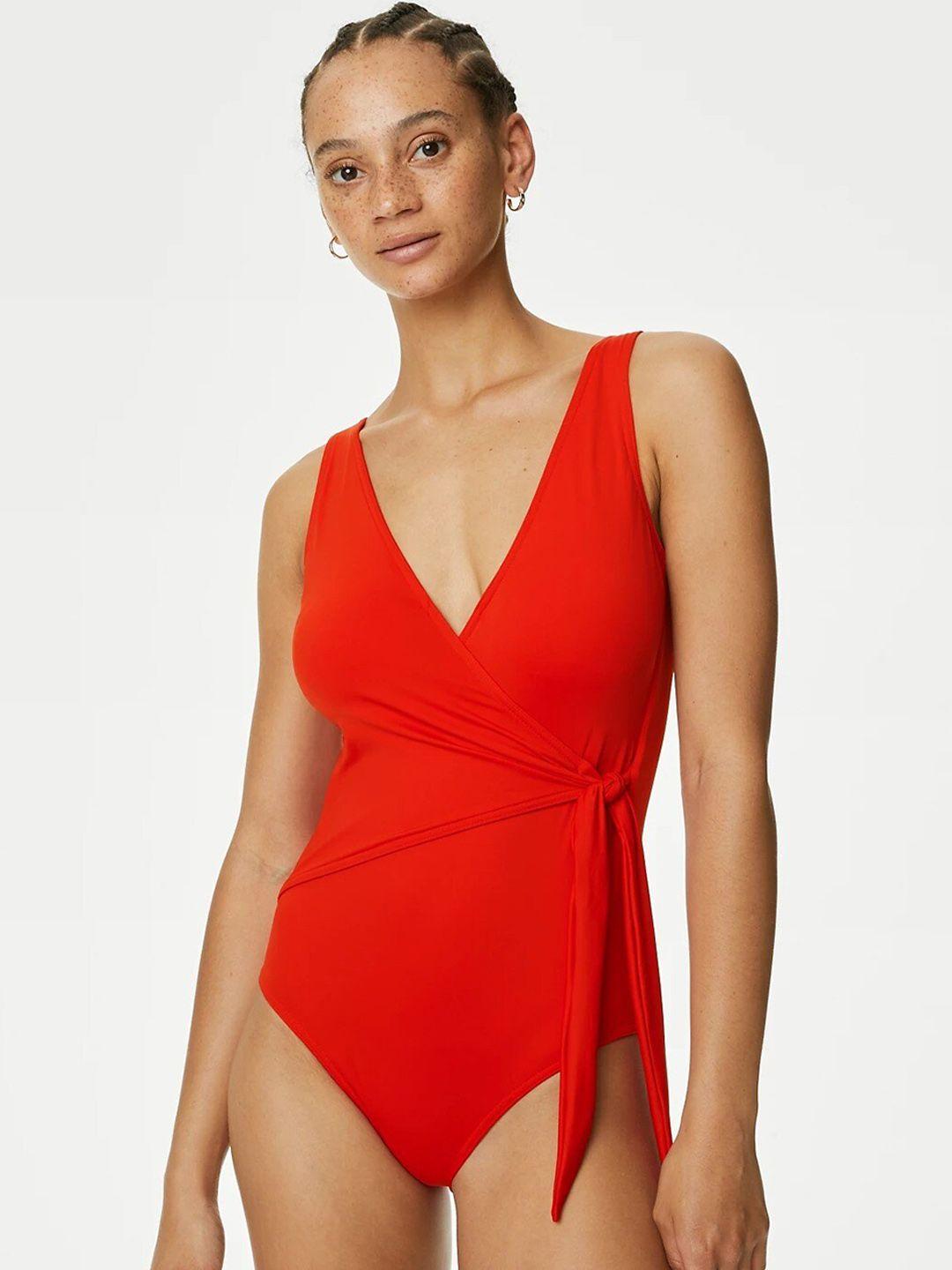 marks & spencer sleeveless v-neck plunge wrap bodysuit