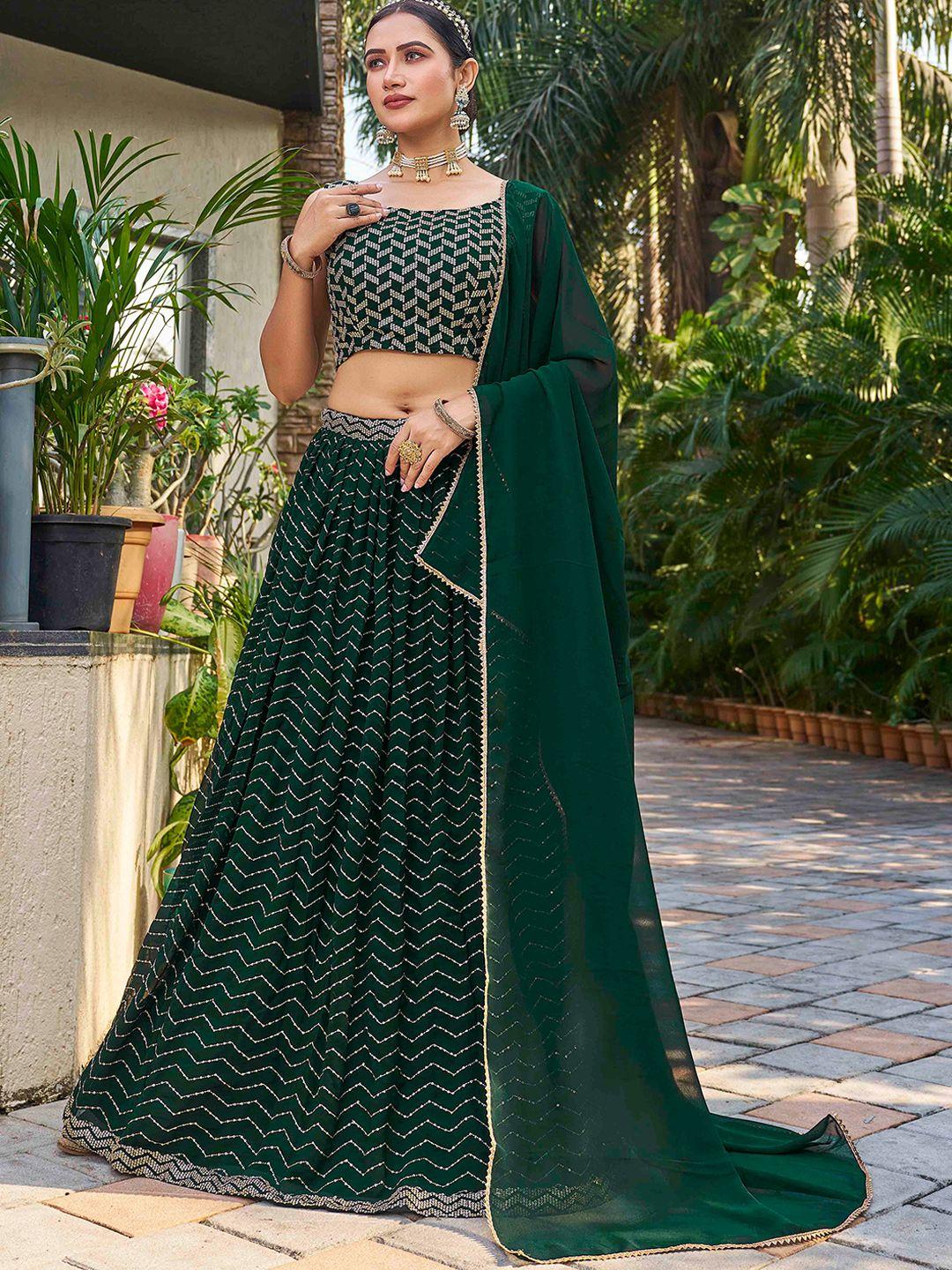 chansi embroidered sequinned ready to wear lehenga & blouse with dupatta