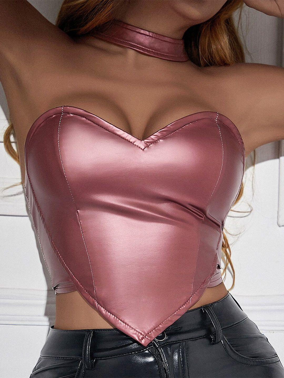 stylecast pink off shoulder tube crop top