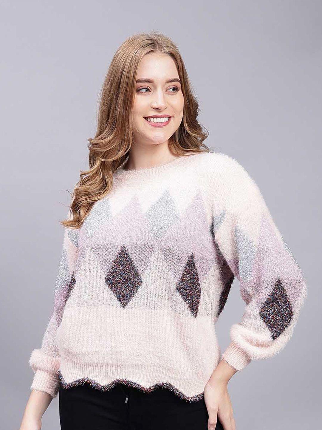 albion argyle woollen longline pullover