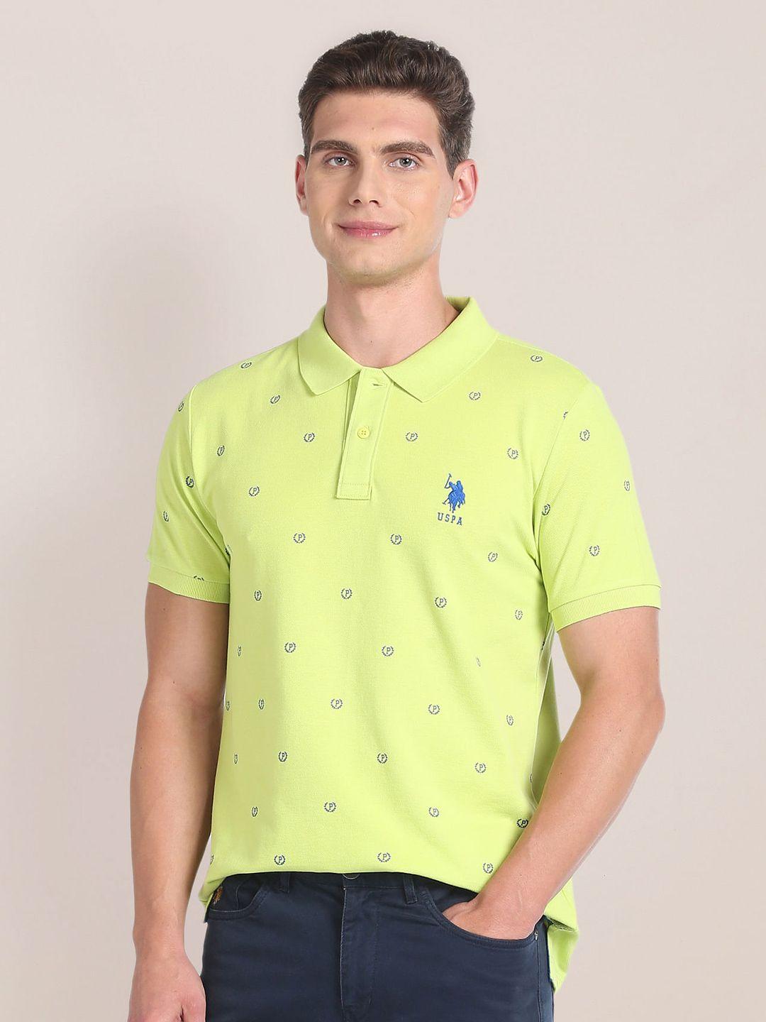 u.s. polo assn. conversational printed polo collar cotton slim fit t-shirt