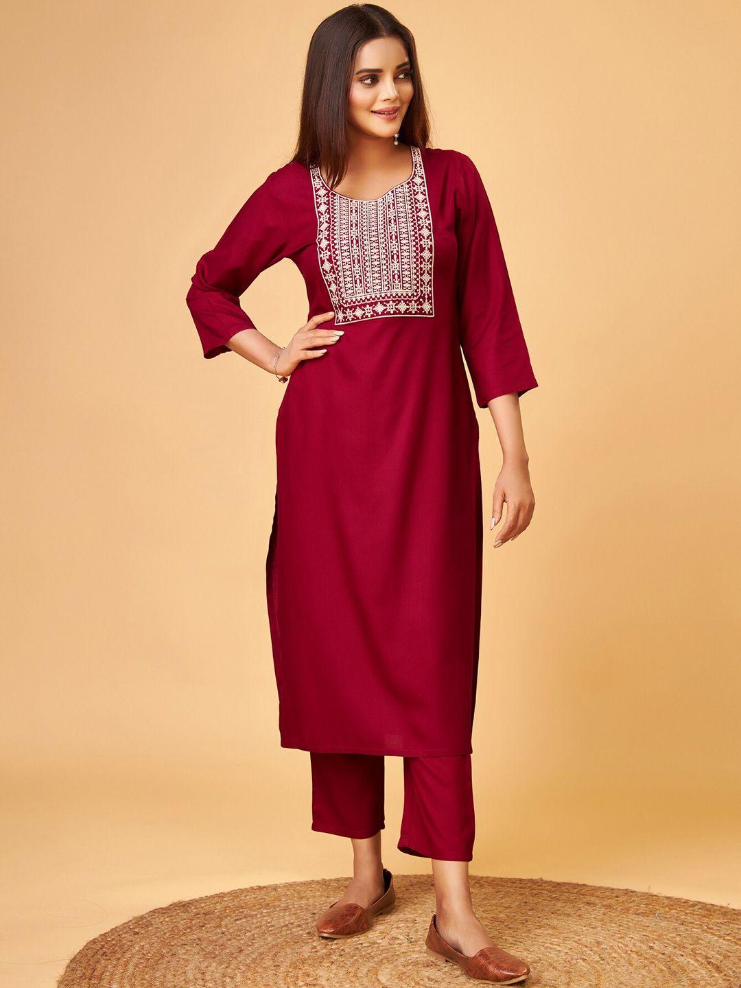 soan ethnic motifs yoke design thread work kurta