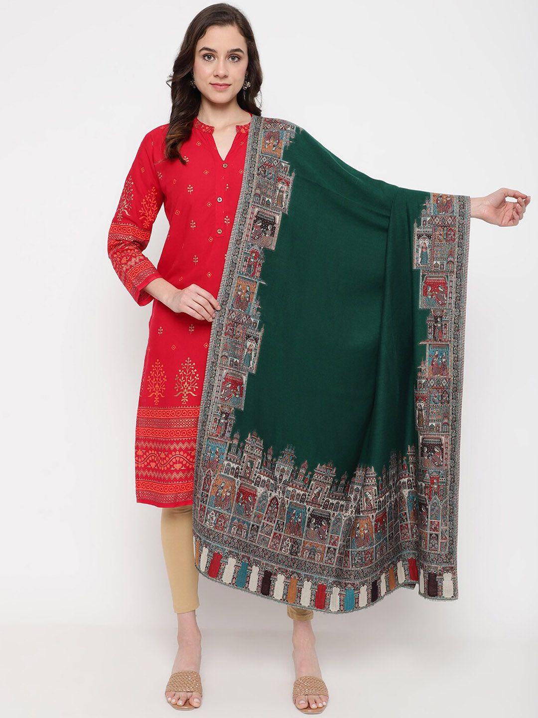 la vastraa women woven-design pure woolen shawl