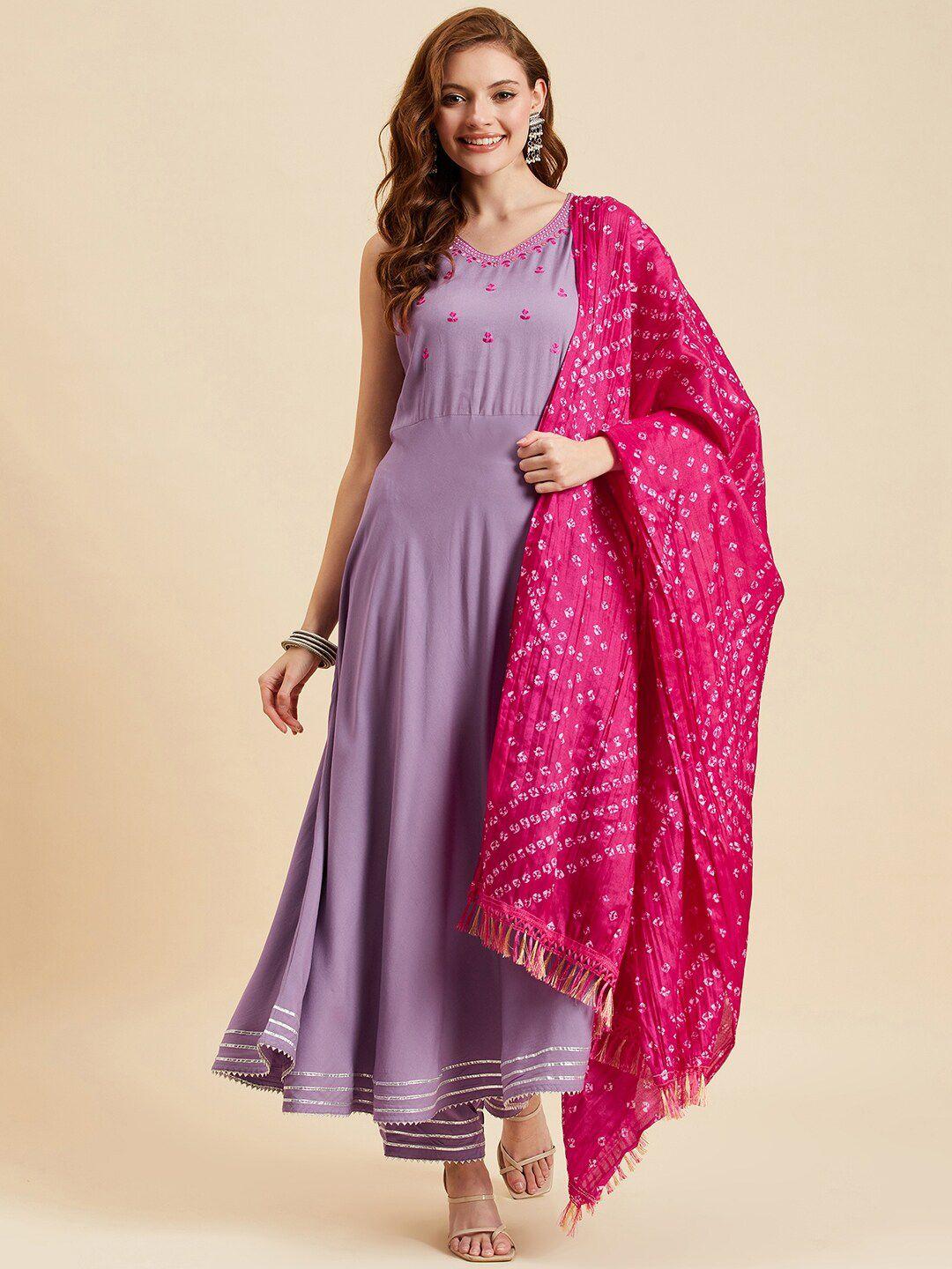 azira floral embroidered kurta with trousers & dupatta