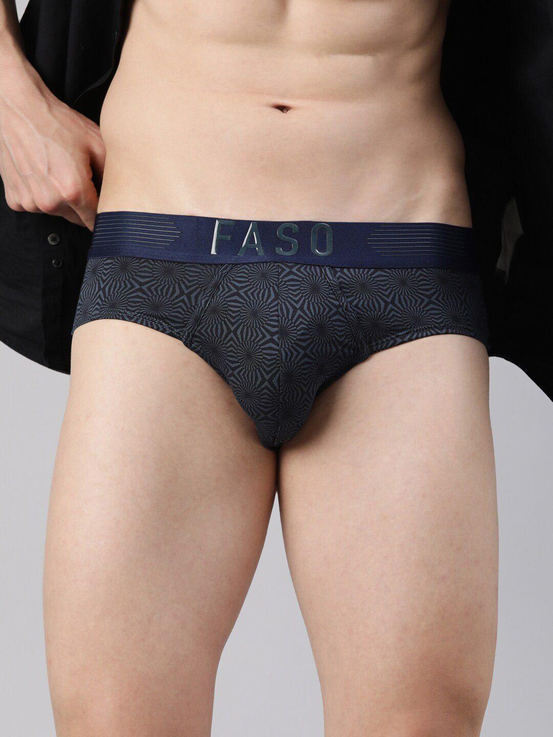 faso printed mid-rise ultrasoft basic briefs ft7001-sq-midnightnavy