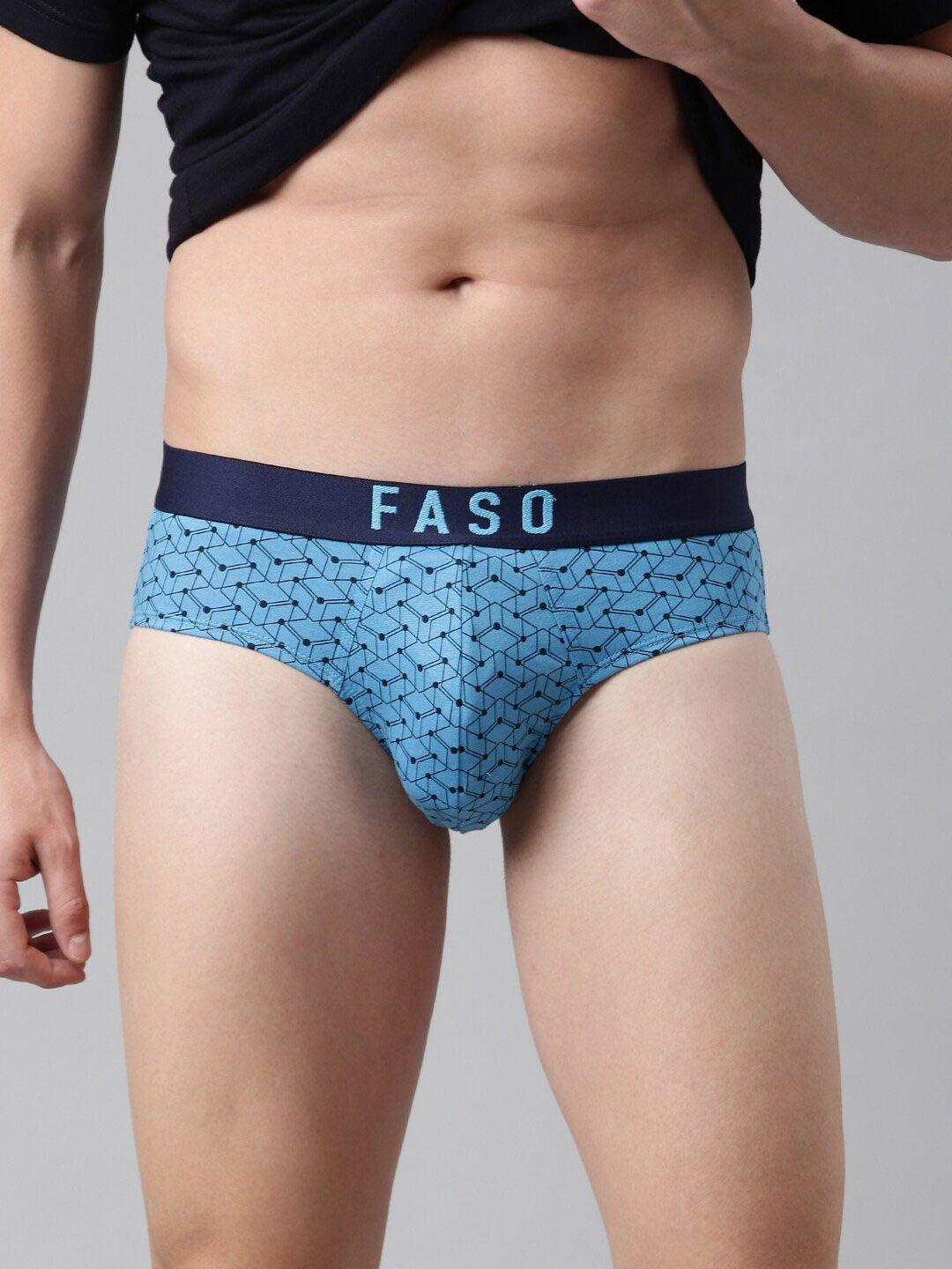 faso printed mid-rise cotton basic briefs fs2004-sq-skyblue