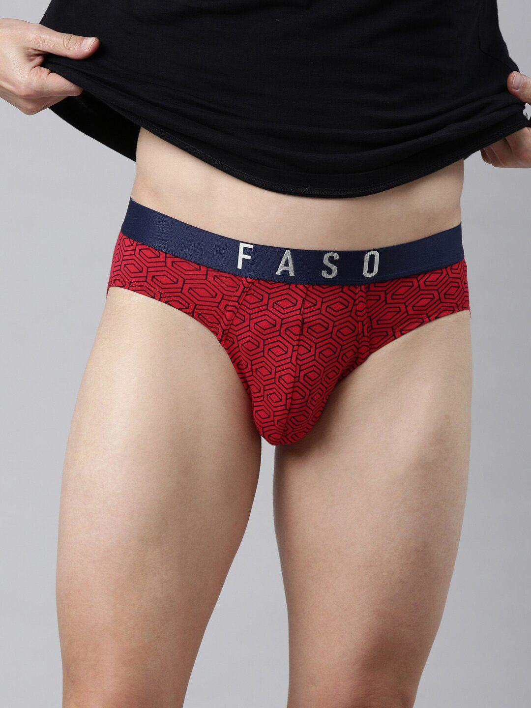 faso abstract printed organic cotton mid-rise brief