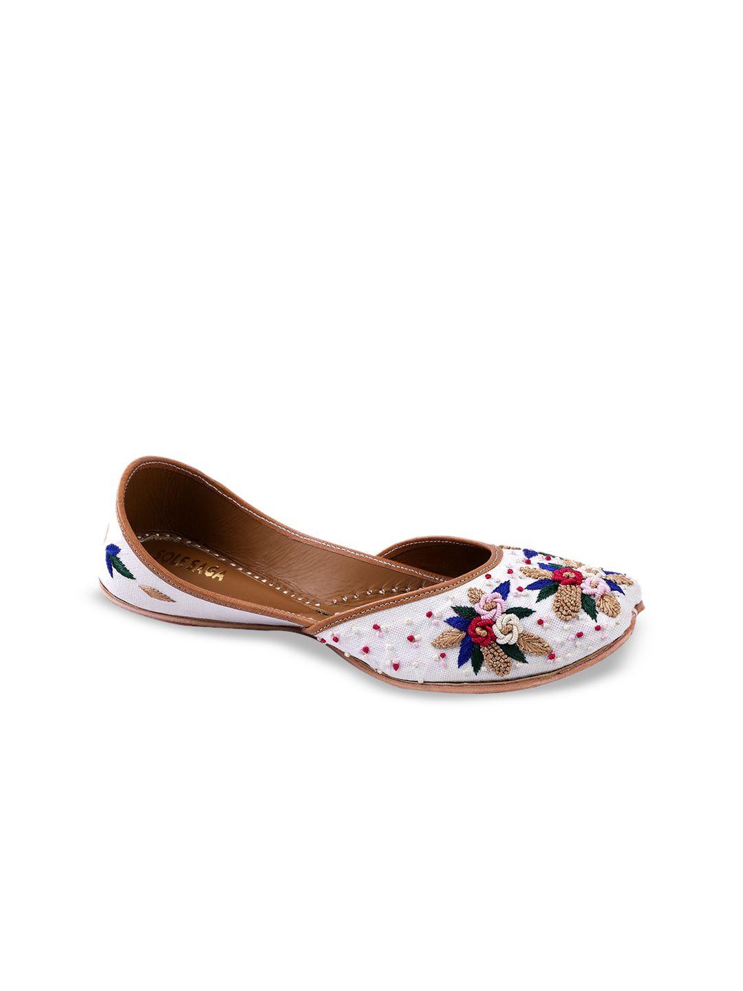 sole saga ethnic embellished square toe leather mojaris