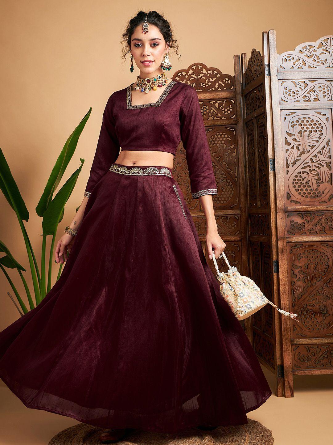 shae by sassafras maroon ready to wear lehenga &