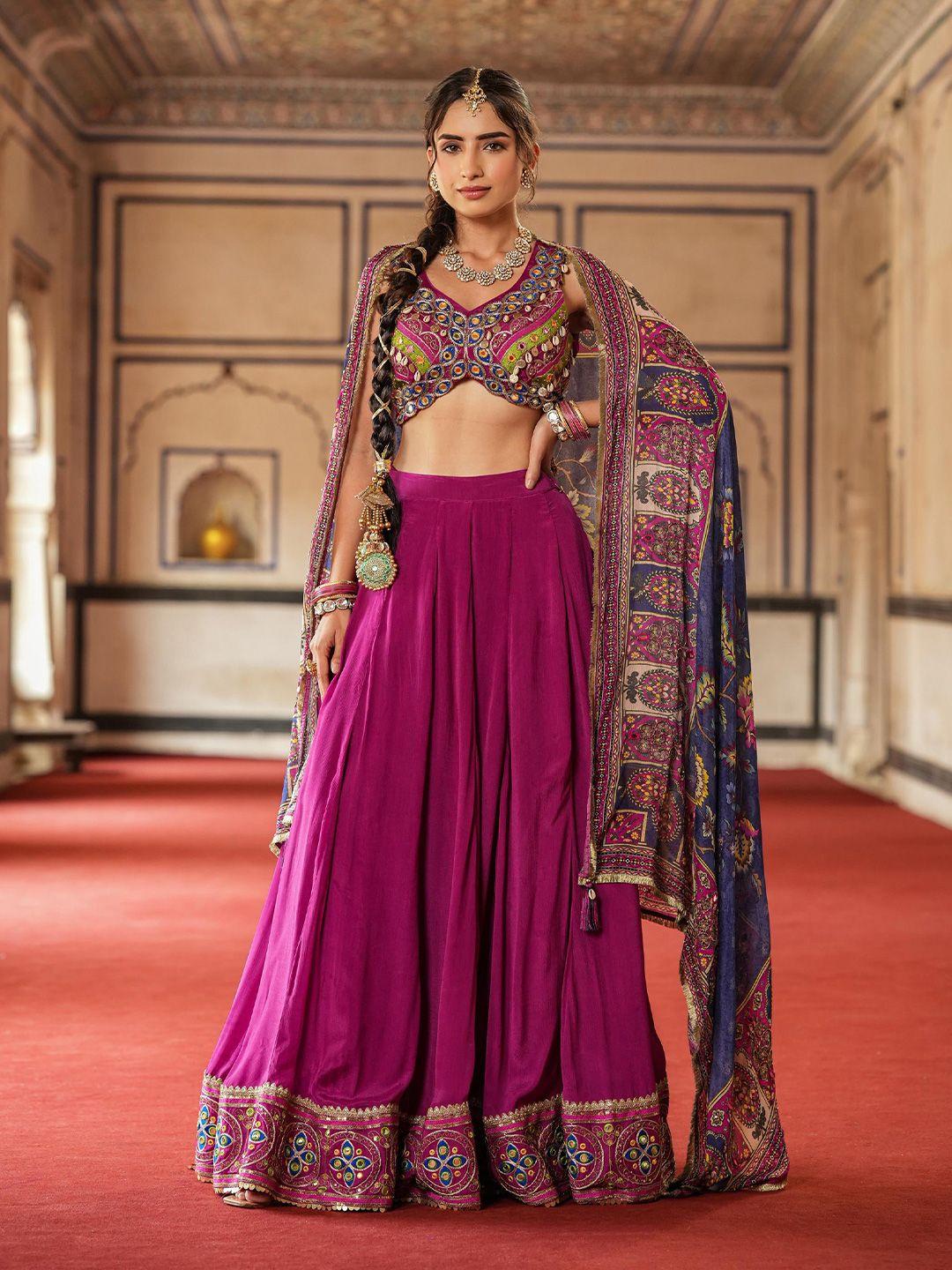 scakhi embellished ready to wear lehenga & blouse with dupatta