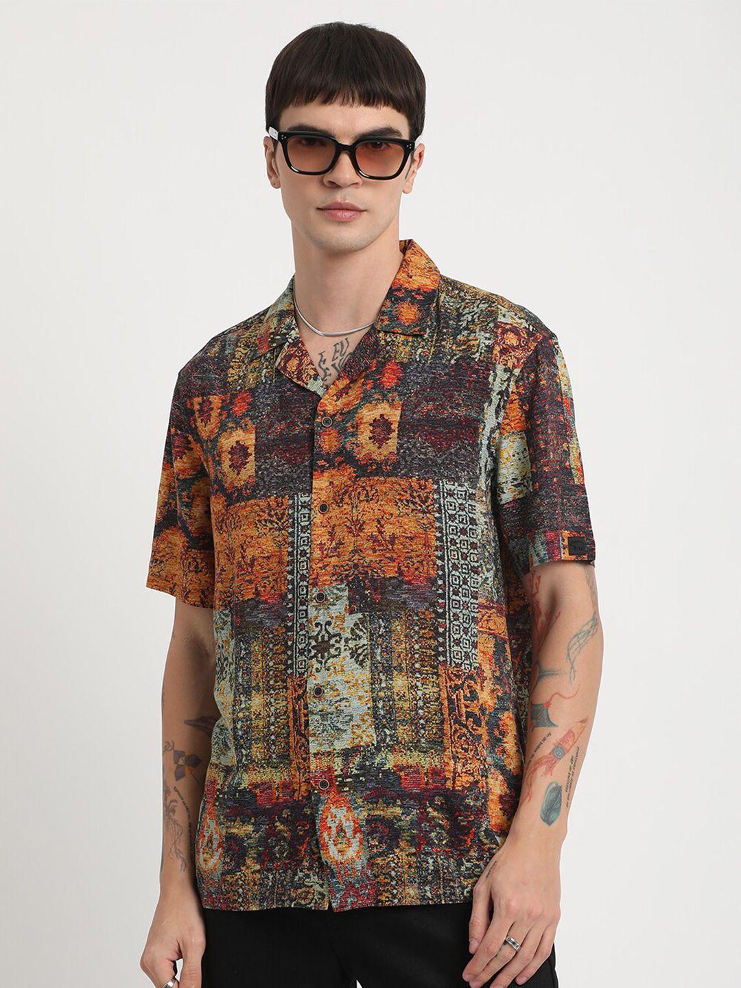 the bear house abstract printed casual shirt