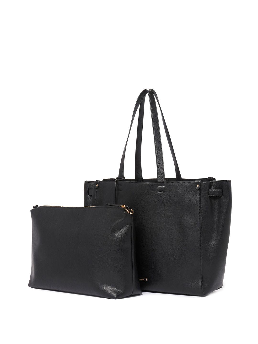 forever new black pu shoulder bag