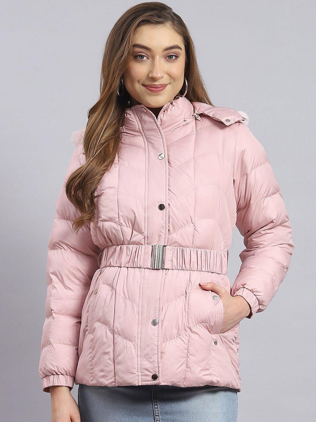 monte carlo faux fur trim lightweight longline padded jacket