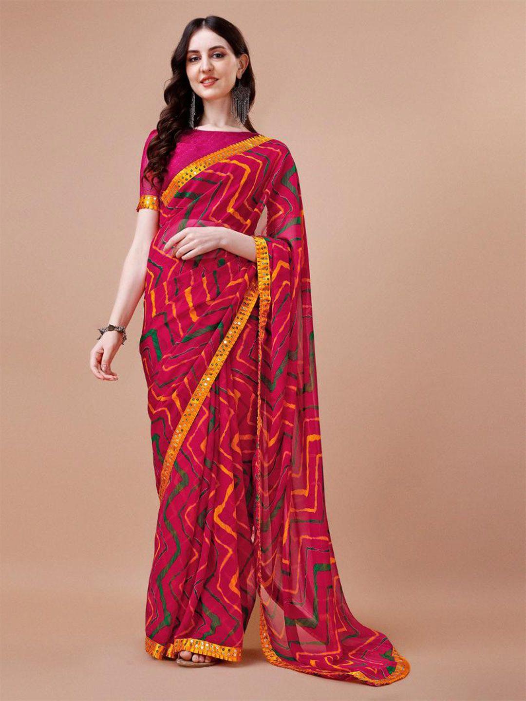 dori leheriya printed pure chiffon saree