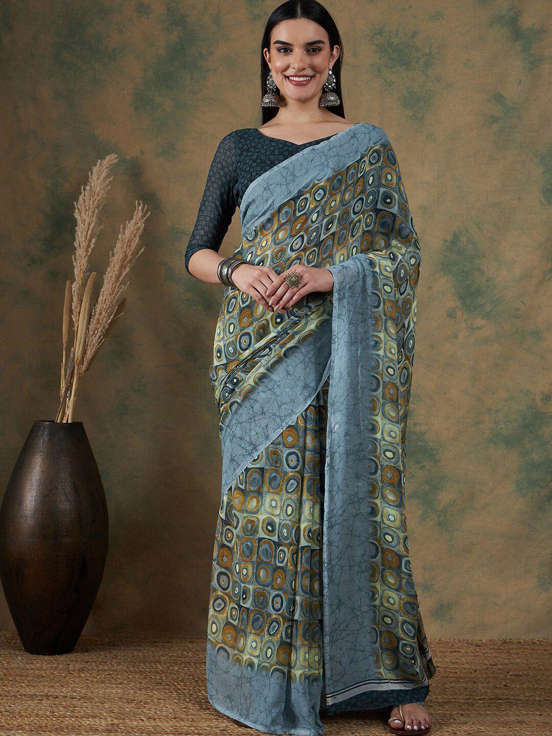 dori geometric printed pure georgette saree