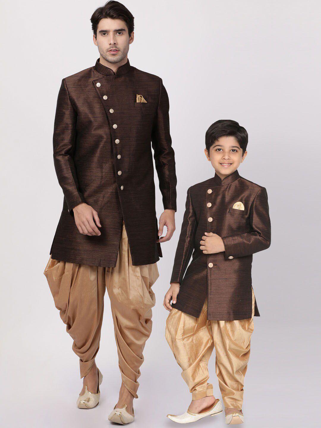 vastramay mandarin collar sherwani set