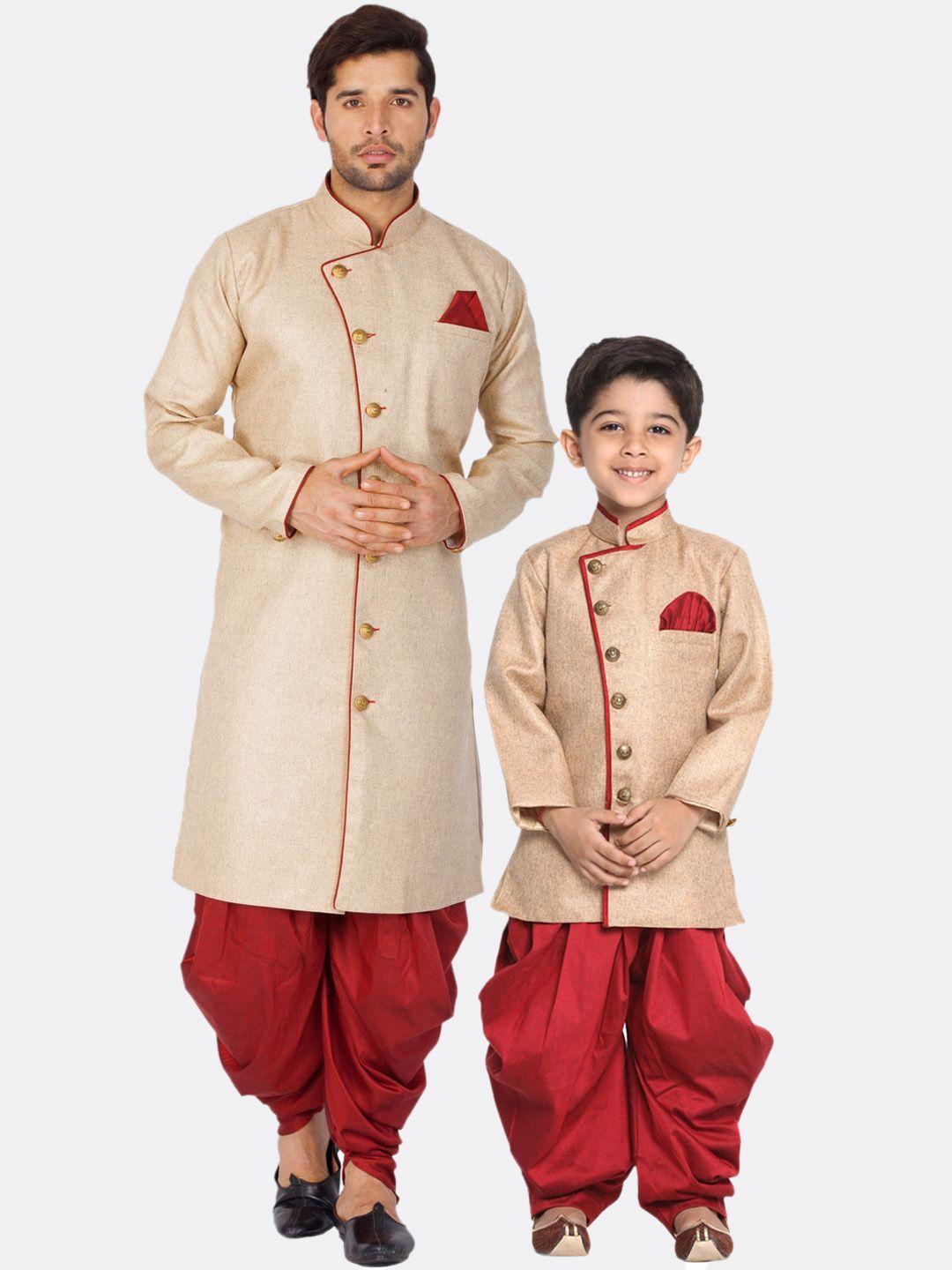 vastramay mandarin collar sherwani set