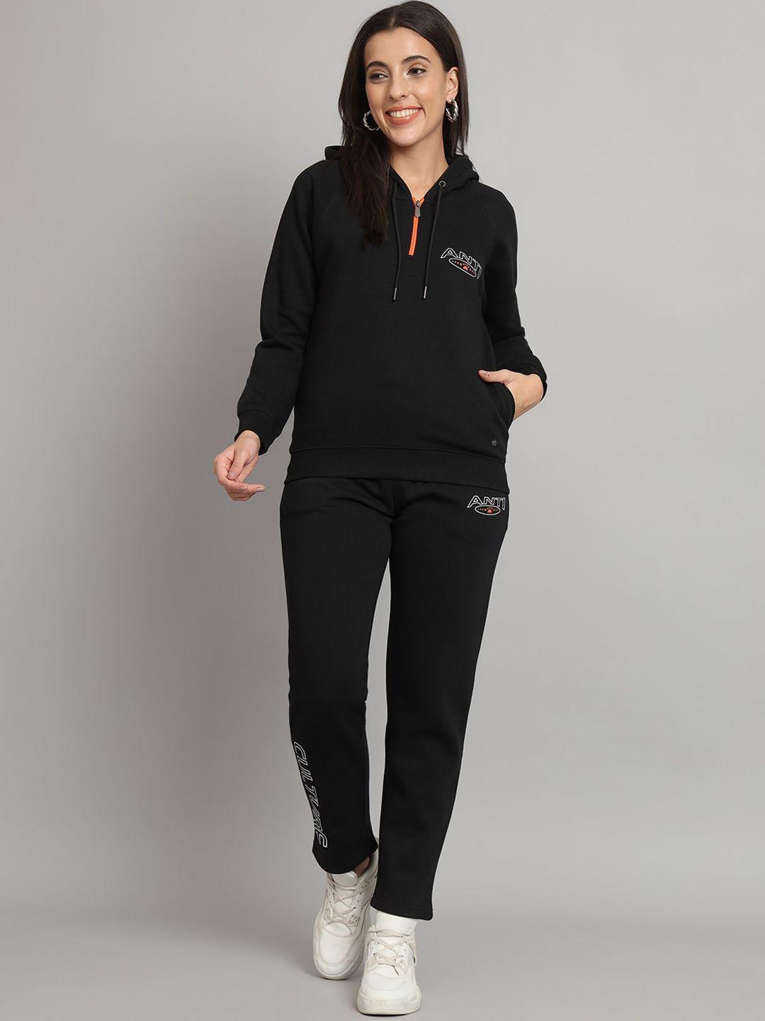 anti culture mid-rise fleece tracksuits