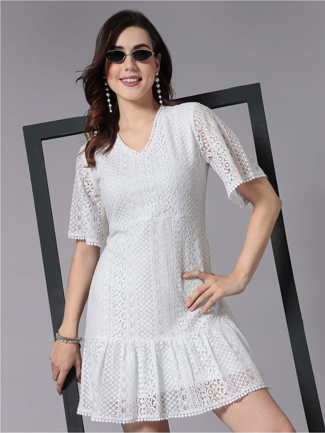 style quotient self designed flared sleeves cotton a-line dress