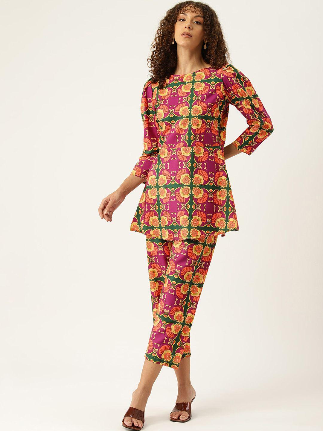 sirikit printed kurti with trousers