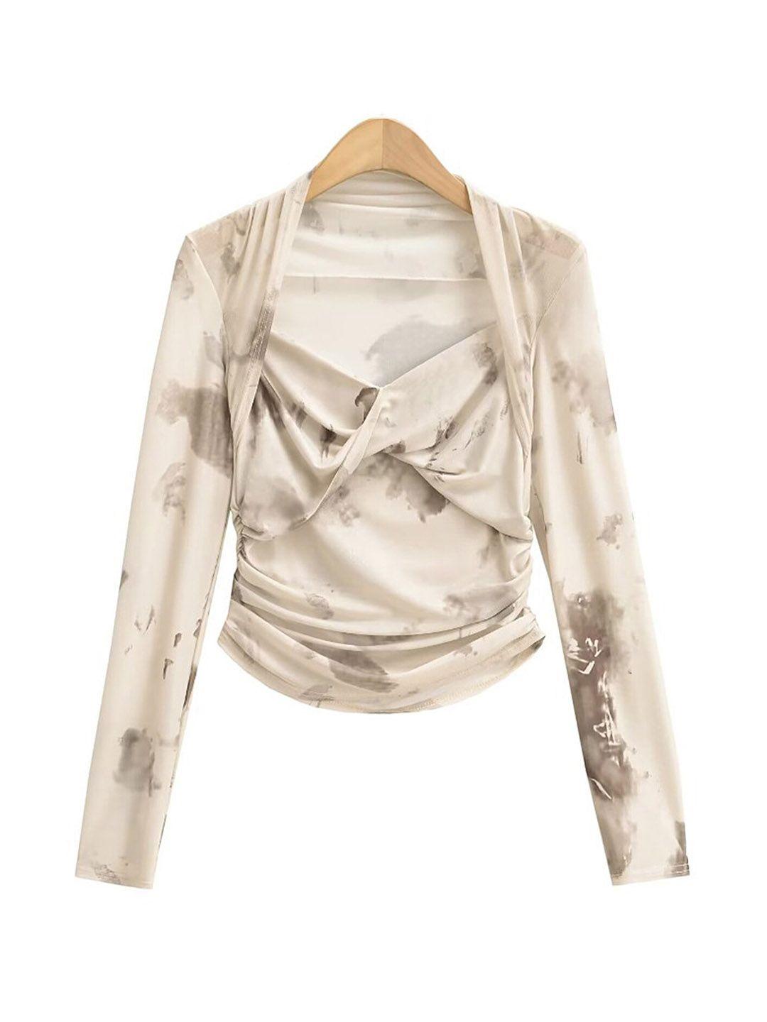 lulu & sky abstract printed top